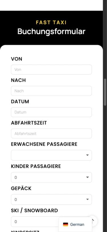 Family Taxi — Website on a smartphone